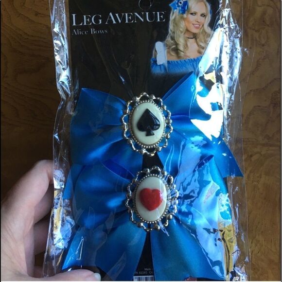 🎃 - ALICE IN Wonderland Blue Bows- 2 Bows Per Pack - Picture 7 of 9